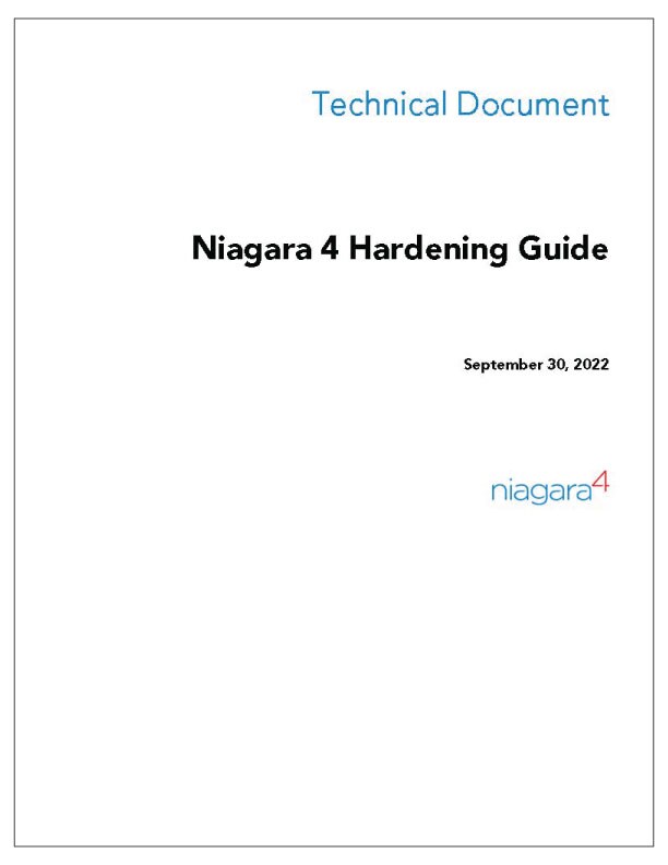 Niagara 4 Hardening Guide